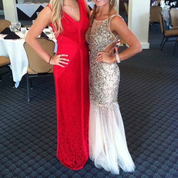 Gold sequin Jovani Gown - Picture 1 of 2